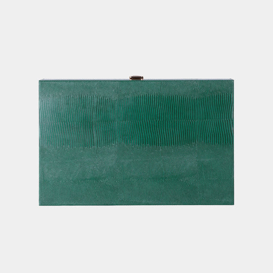 Green lizard skin textured backgammon on a light gray background by VIDO