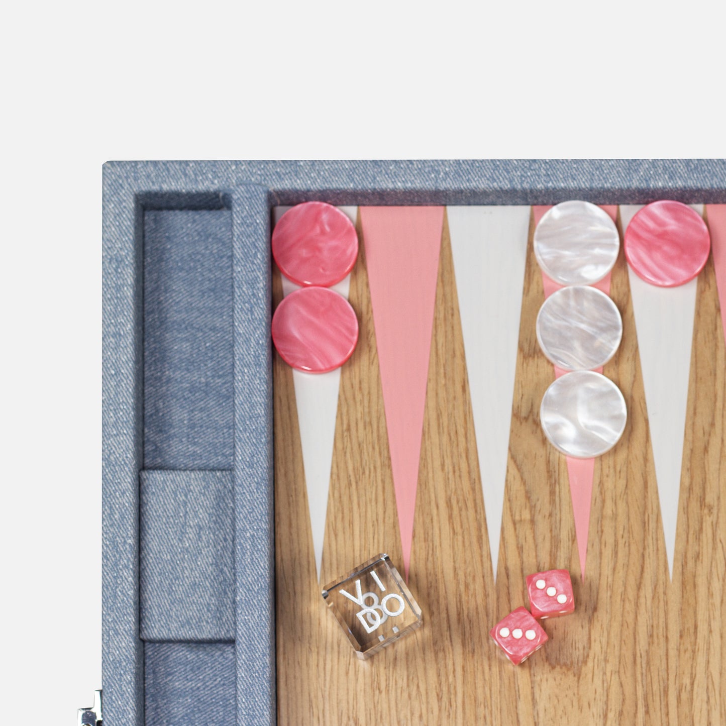 Denim Pink Wooden Backgammon