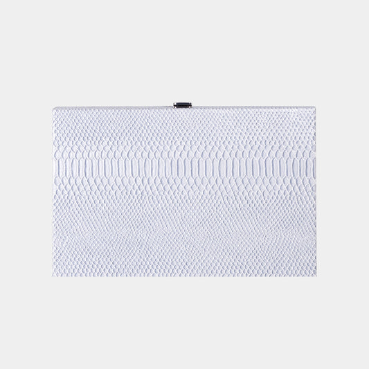Closed backgammon grey snake skin on a light gray background by VIDO