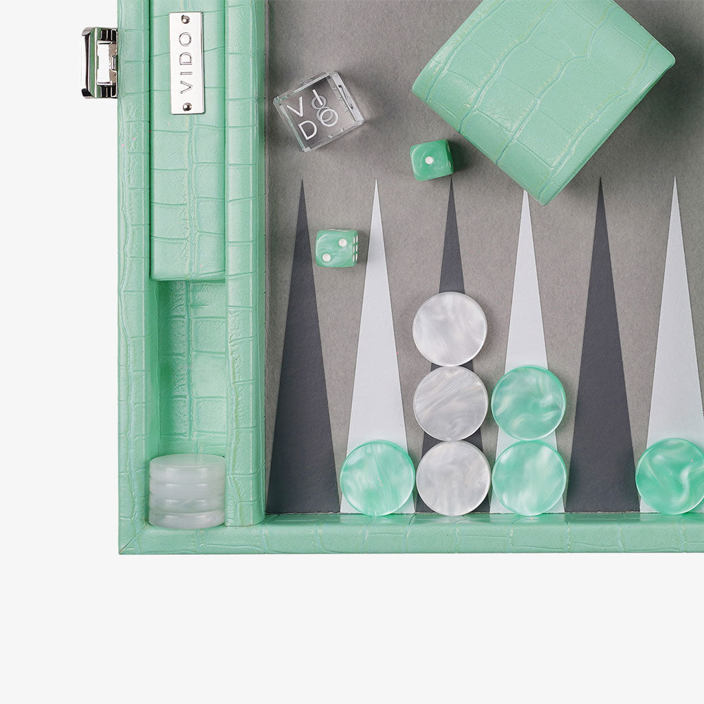 Mint Crocodile Medium Backgammon
