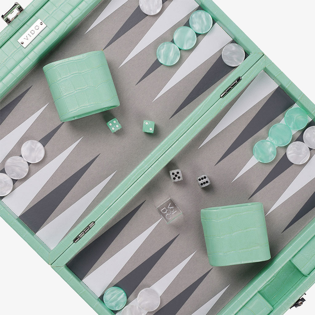 Mint Crocodile Medium Backgammon