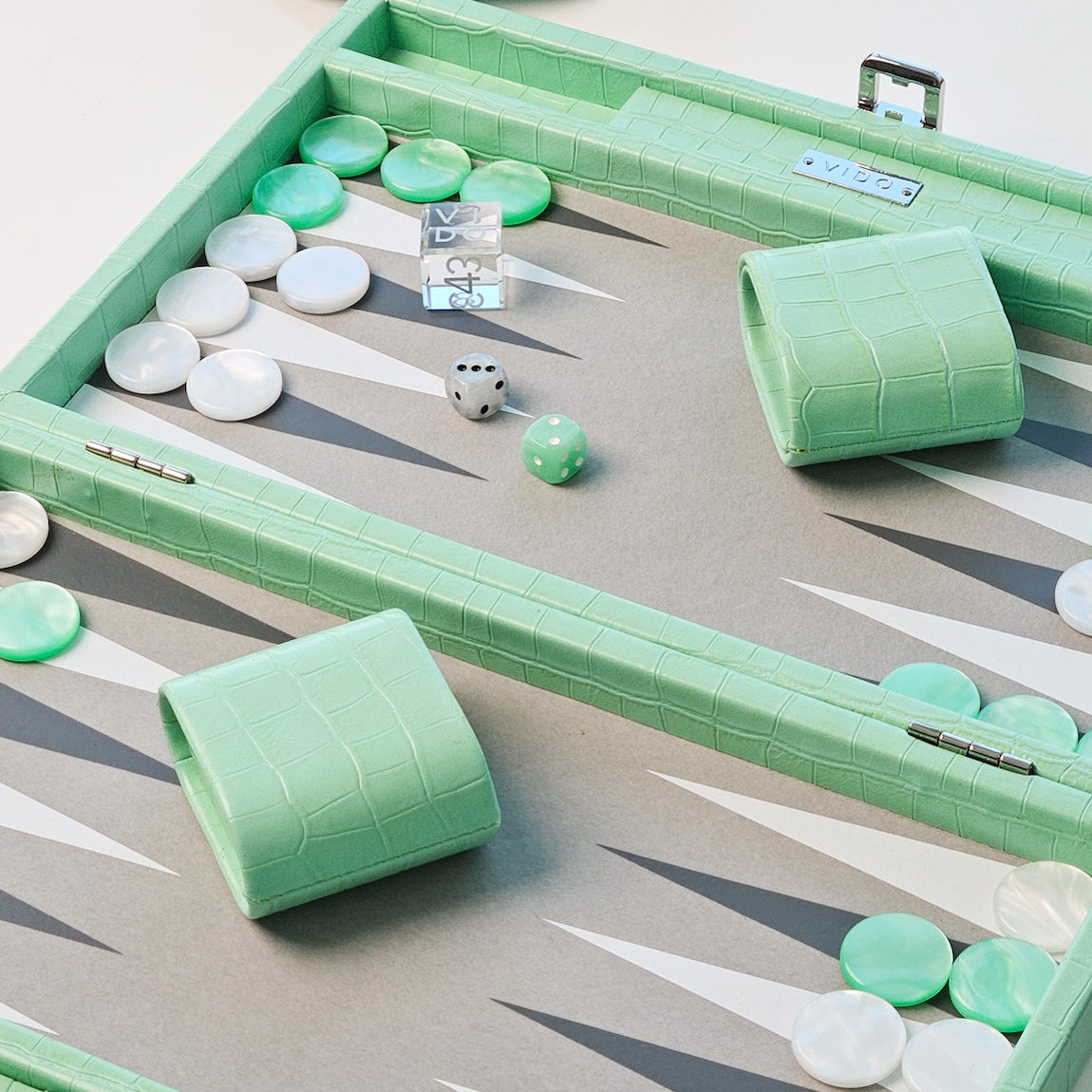 Mint Crocodile Medium Backgammon