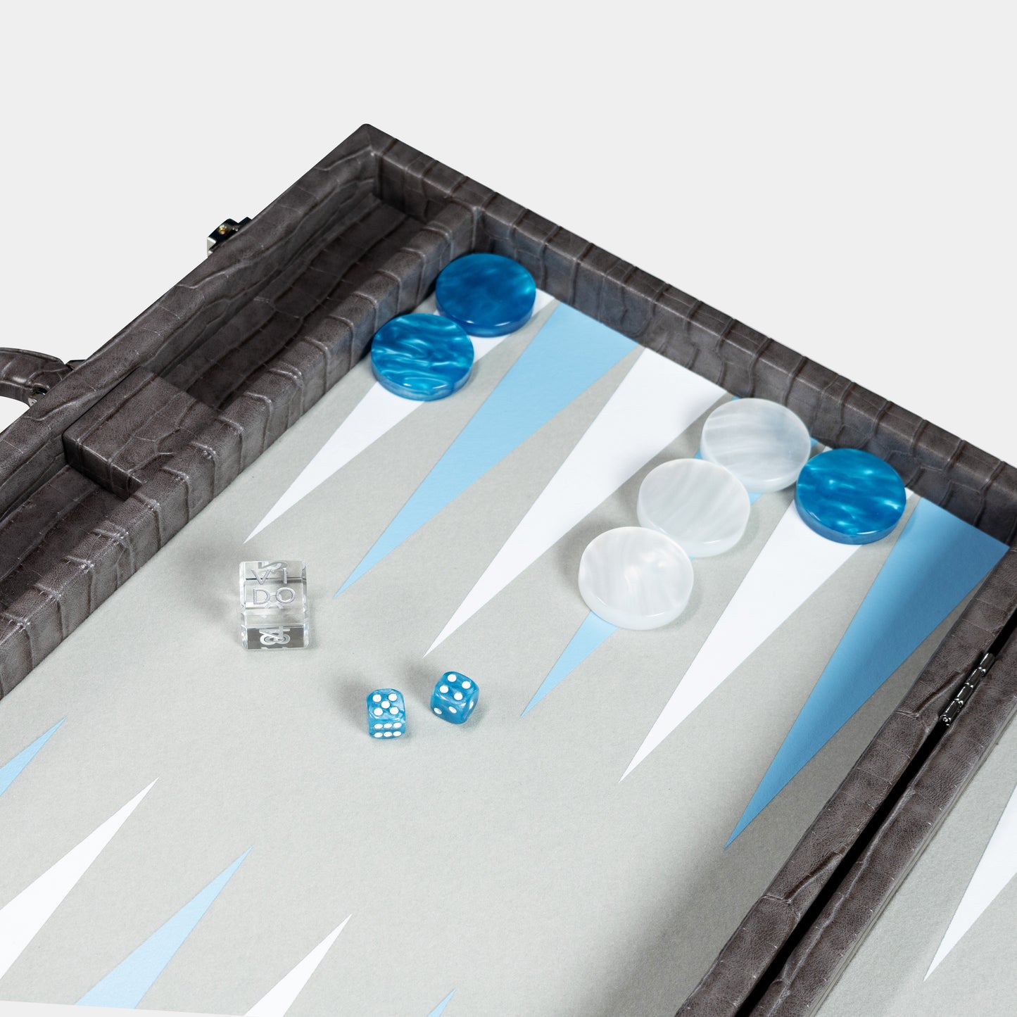 Anthracite Grey Alligator Large Backgammon