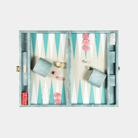 Ocean Green Stingray Medium Backgammon