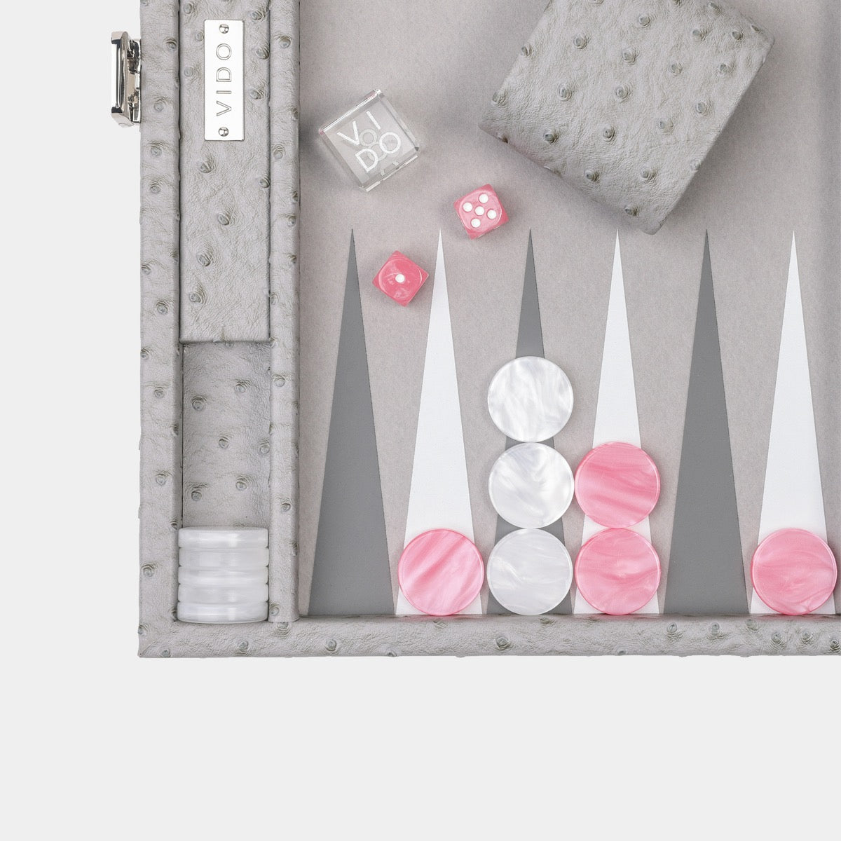 Grey Ostrich Medium Backgammon