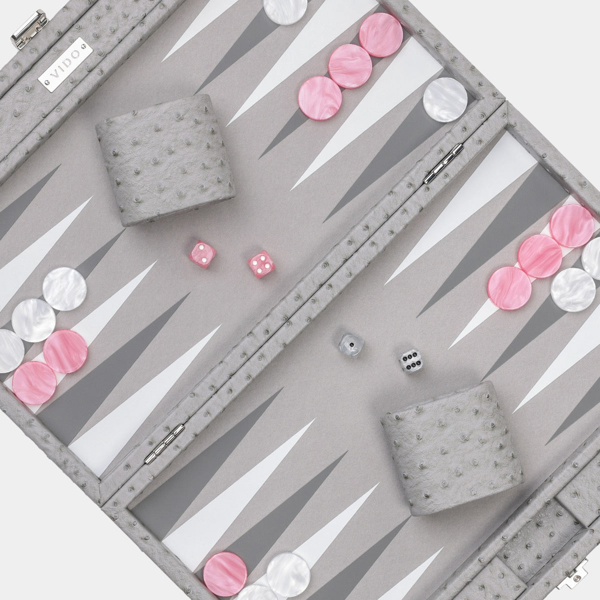 Grey Ostrich Medium Backgammon