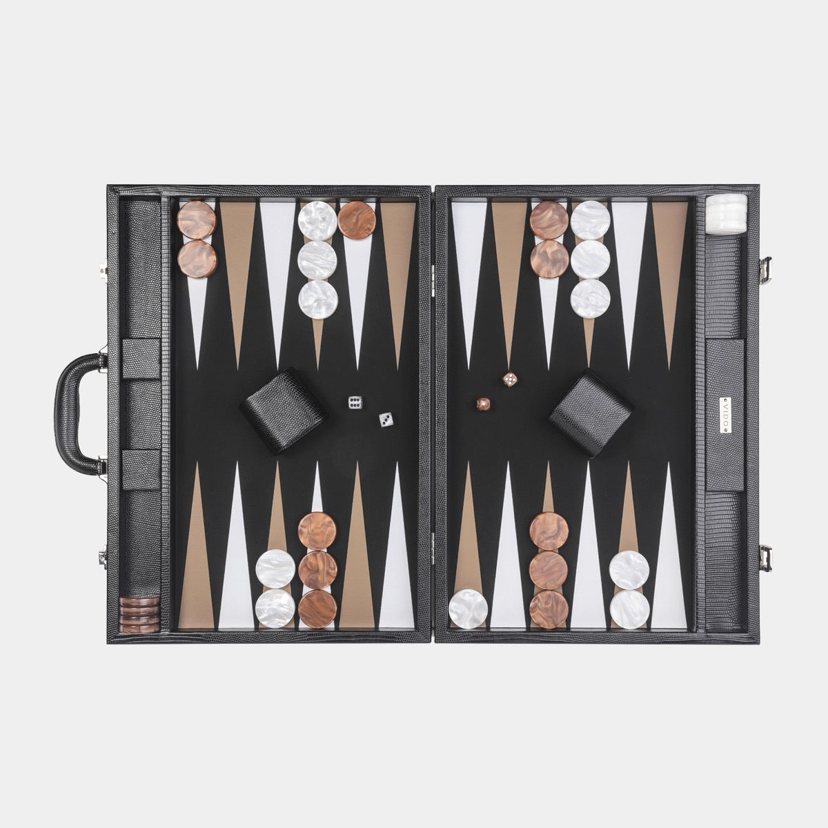 Jet Black Lizard Large Backgammon