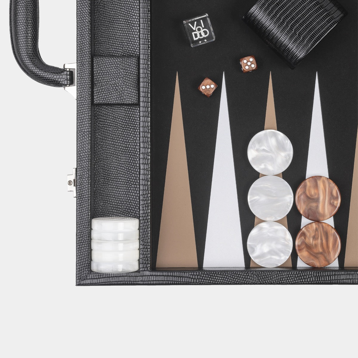 Jet Black Lizard Large Backgammon
