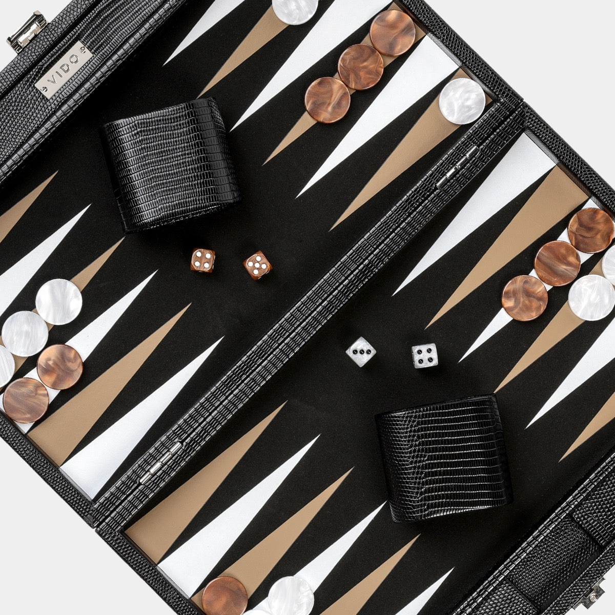 Jet Black Lizard Medium Backgammon