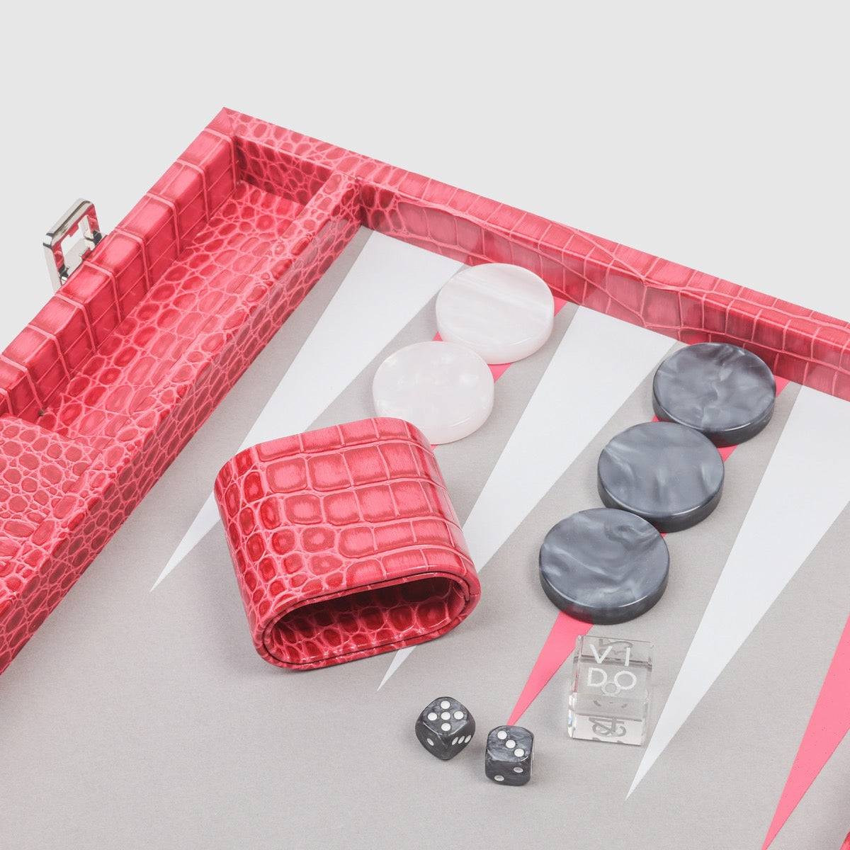 Raspberry Alligator Large Backgammon