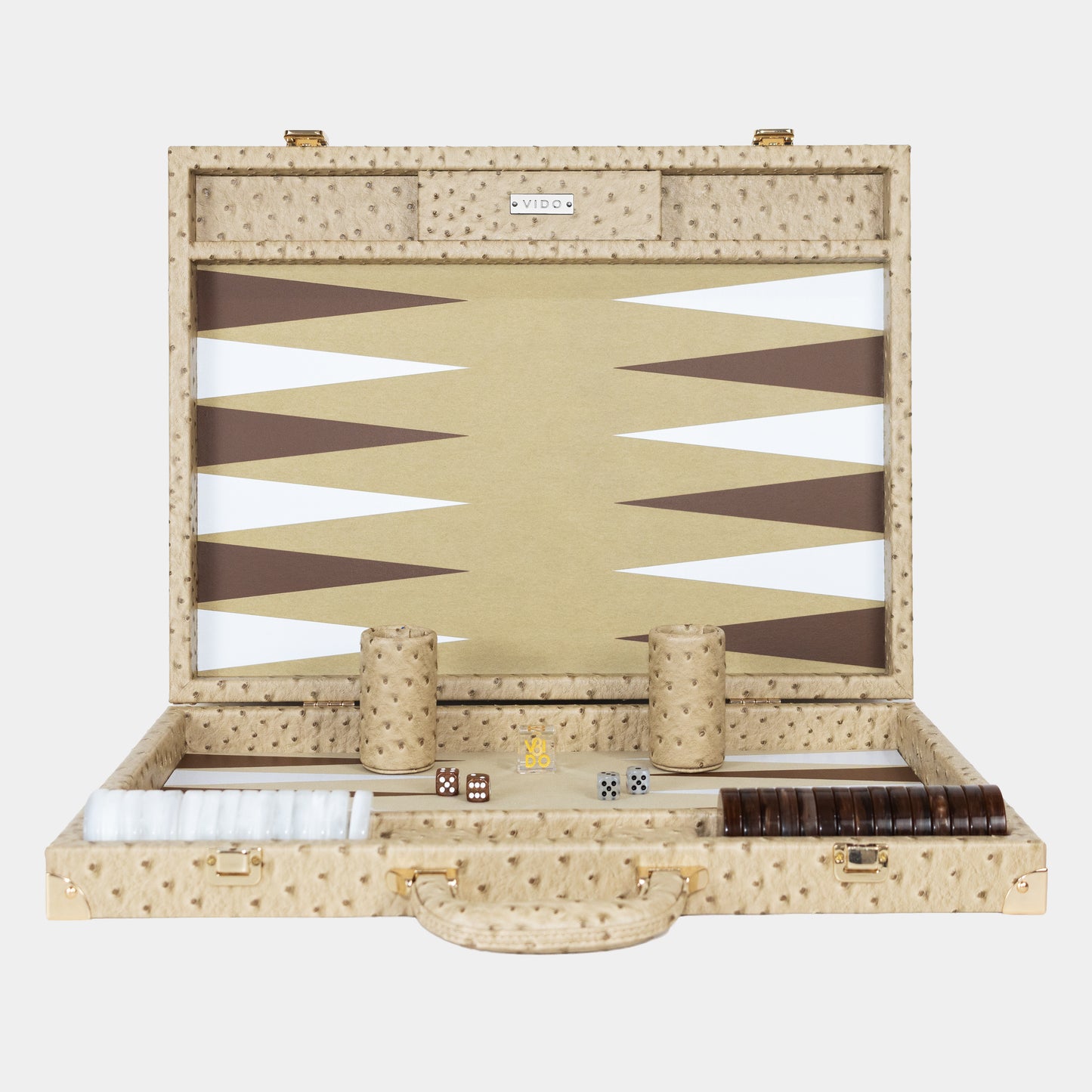 Beige Ostrich Large Backgammon