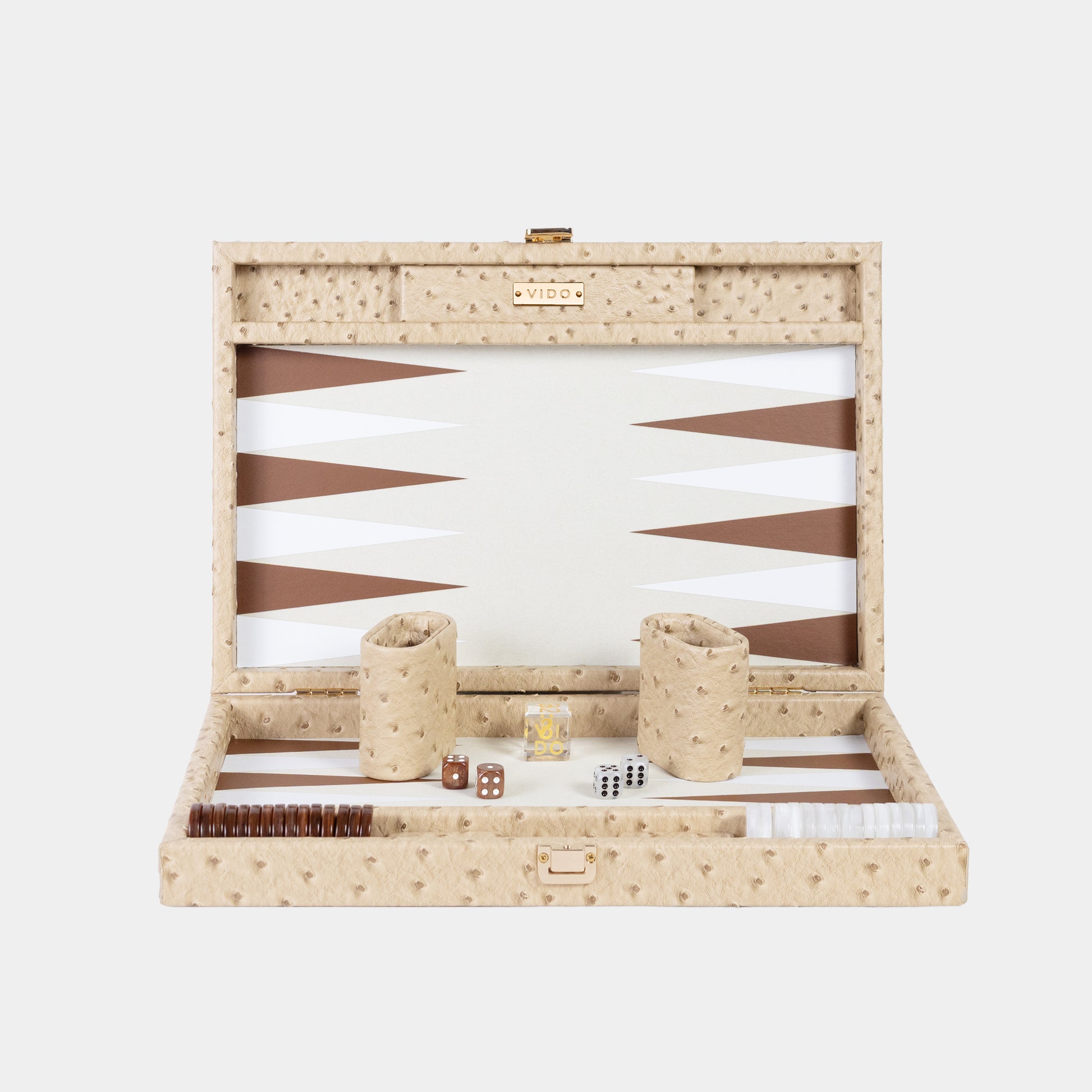 Backgammon set beige design on a white background by VIDO