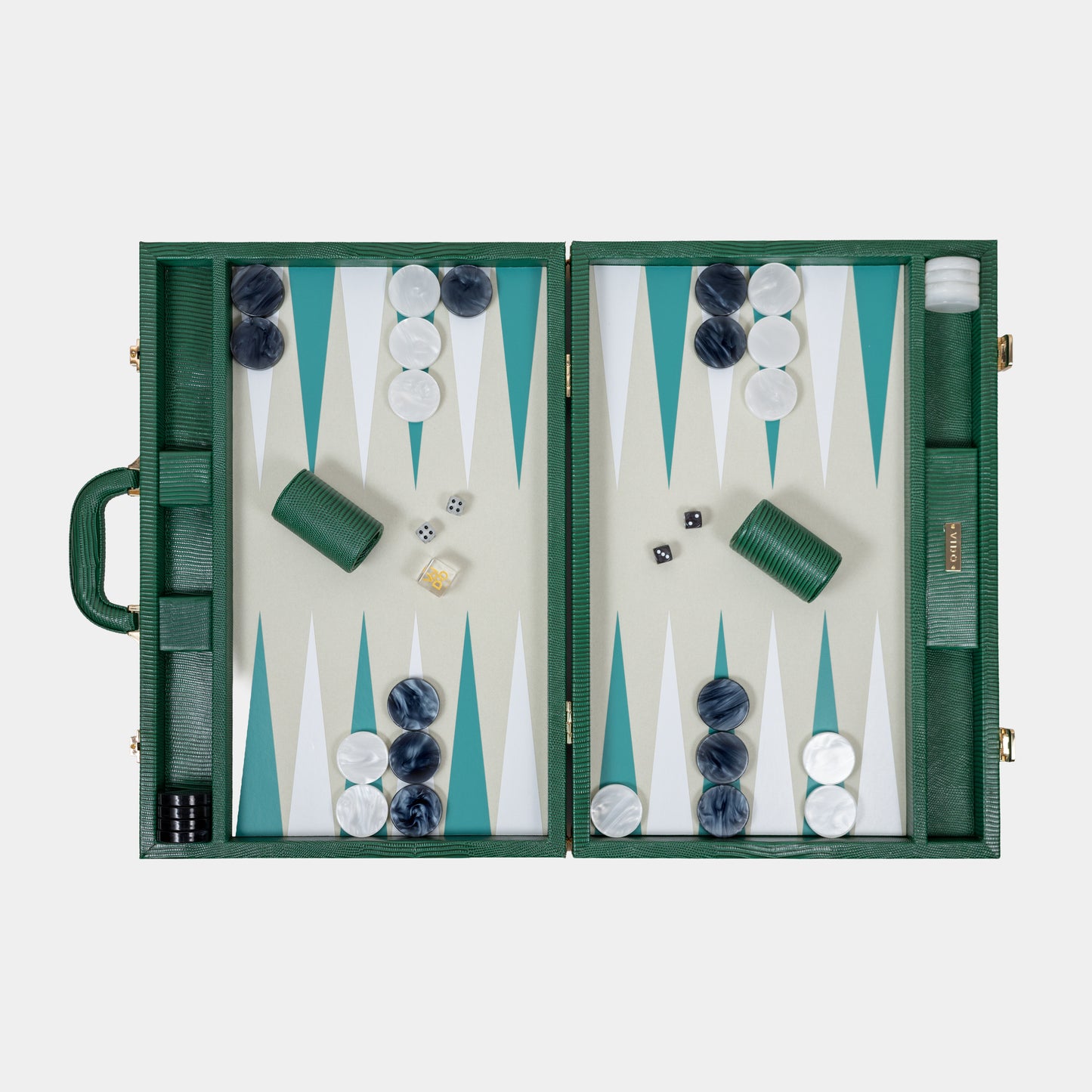 Bottle Green Lizard Large Backgammon