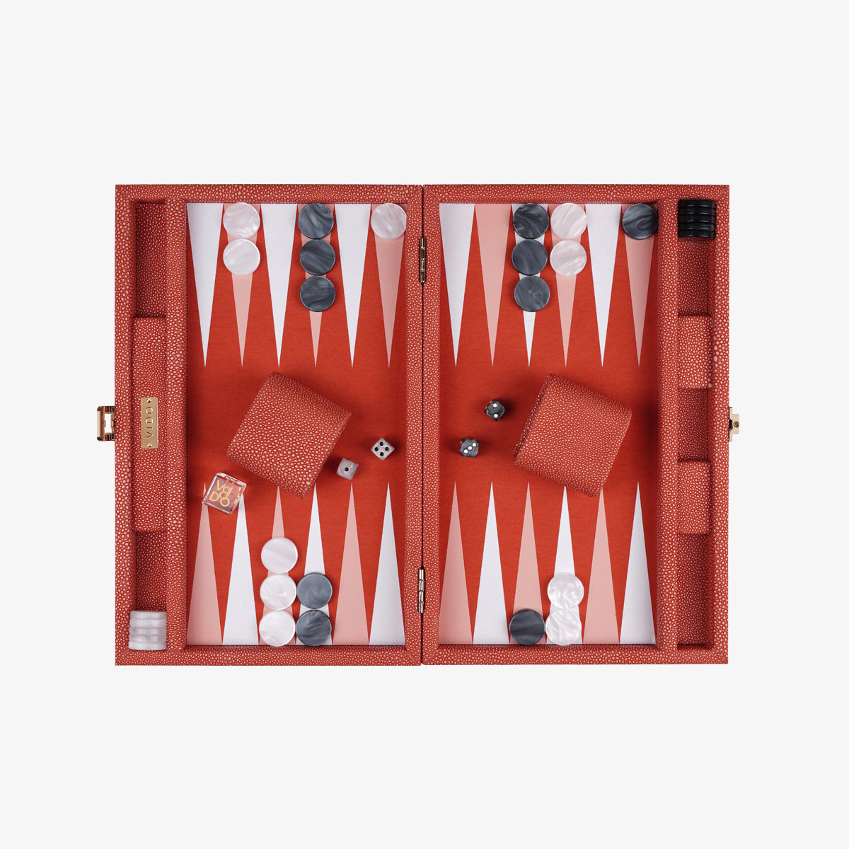 Travel Backgammon Set Coral Stingray By VIDO