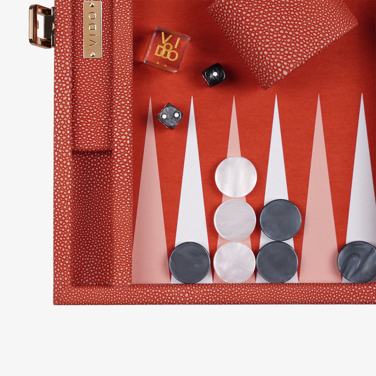 Travel Backgammon Set Coral Stingray By VIDO