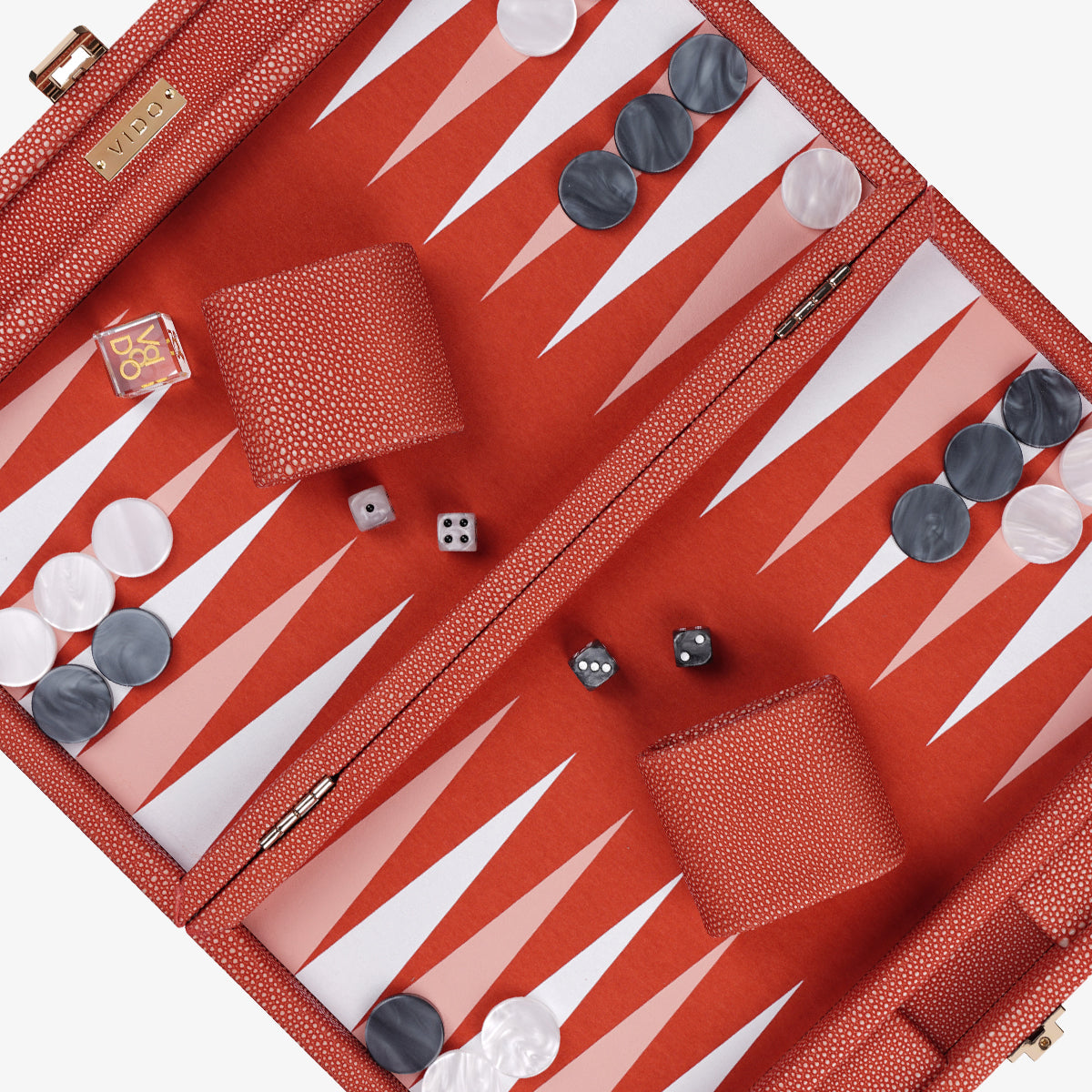Travel Backgammon Set Coral Stingray By VIDO