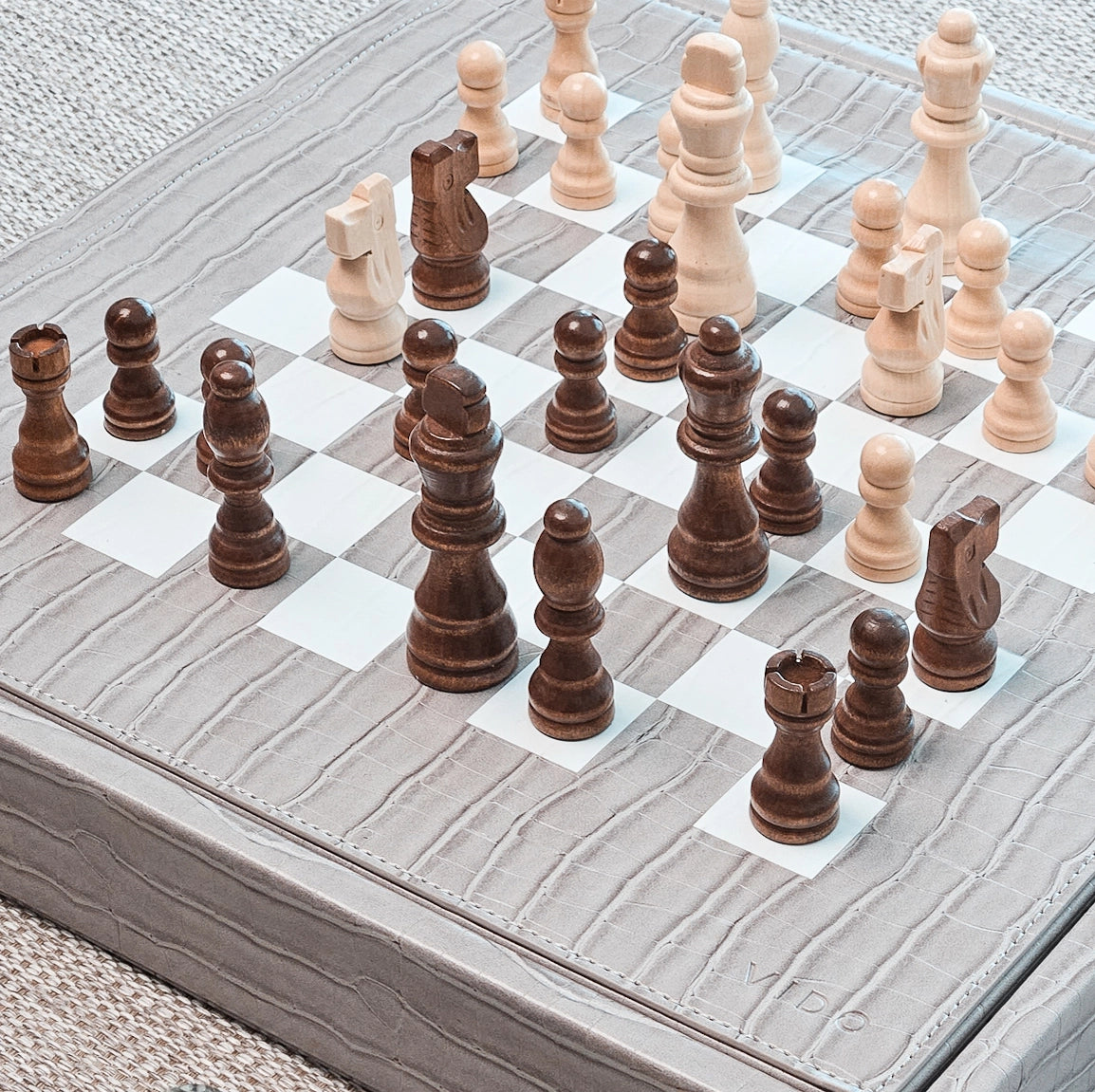 Mouse Grey Alligator Chess Set
