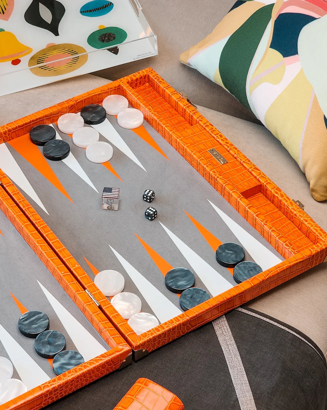 VIDO Tangelo Orange Backgammon Set