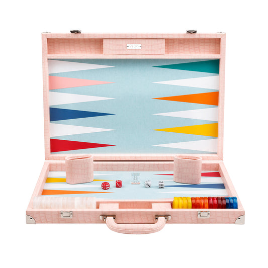 Pink Crocodile Large Backgammon