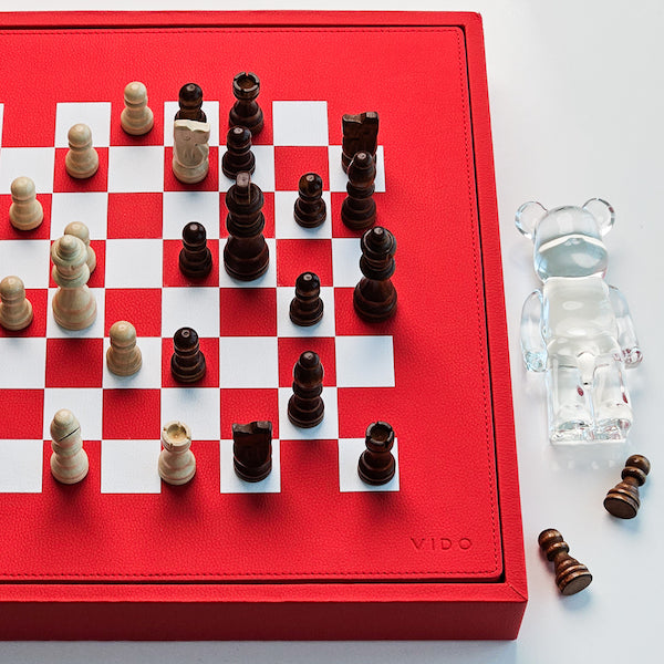 Ruby Red Designer Chess Board by VIDO 