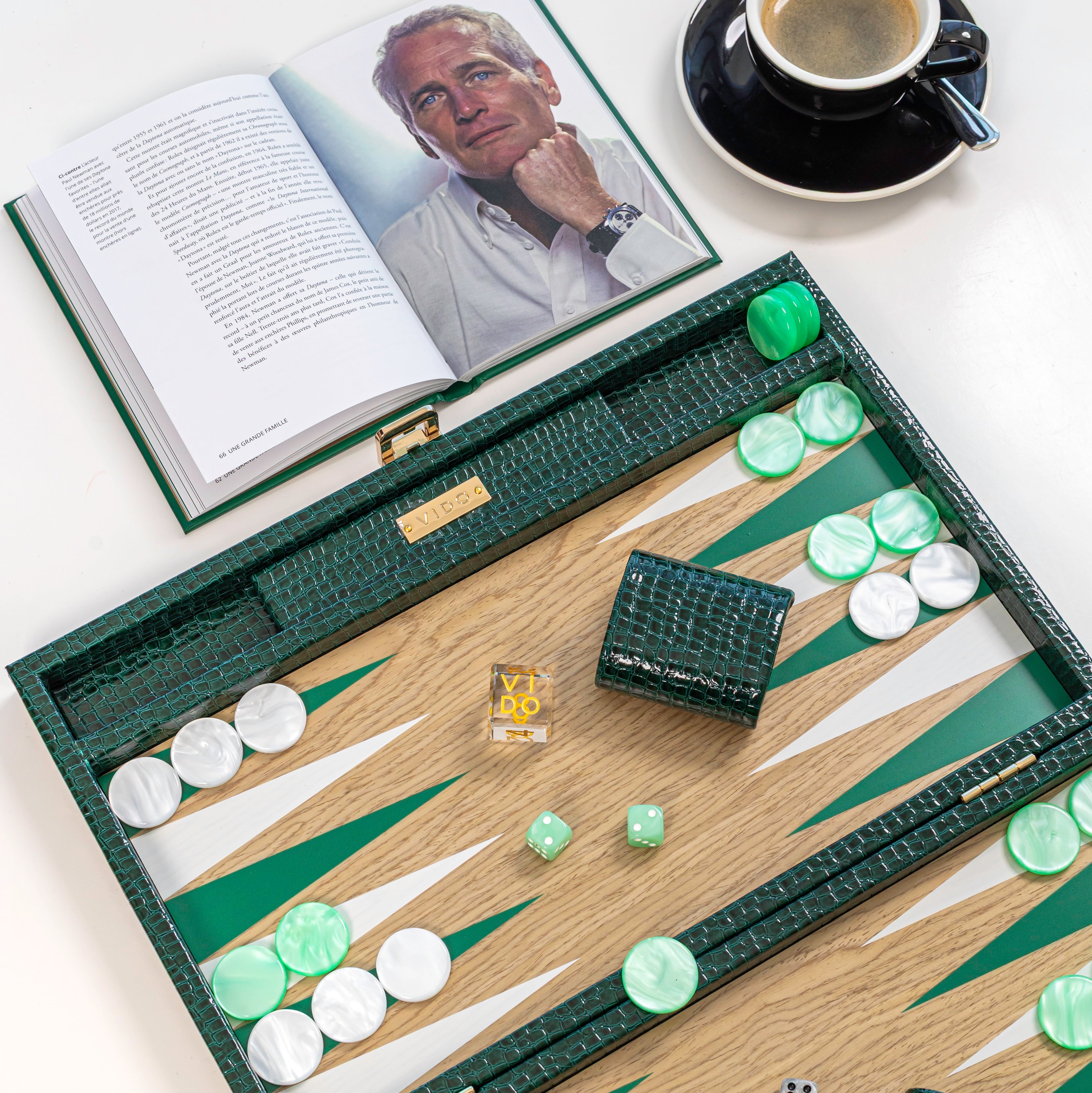 totomo様 ウエルカムボード　UK-B8 British Green Alligator Wooden Backgammon Travel Size – VIDO
