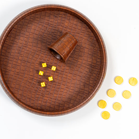 Chestnut Crocodile Dice Tray