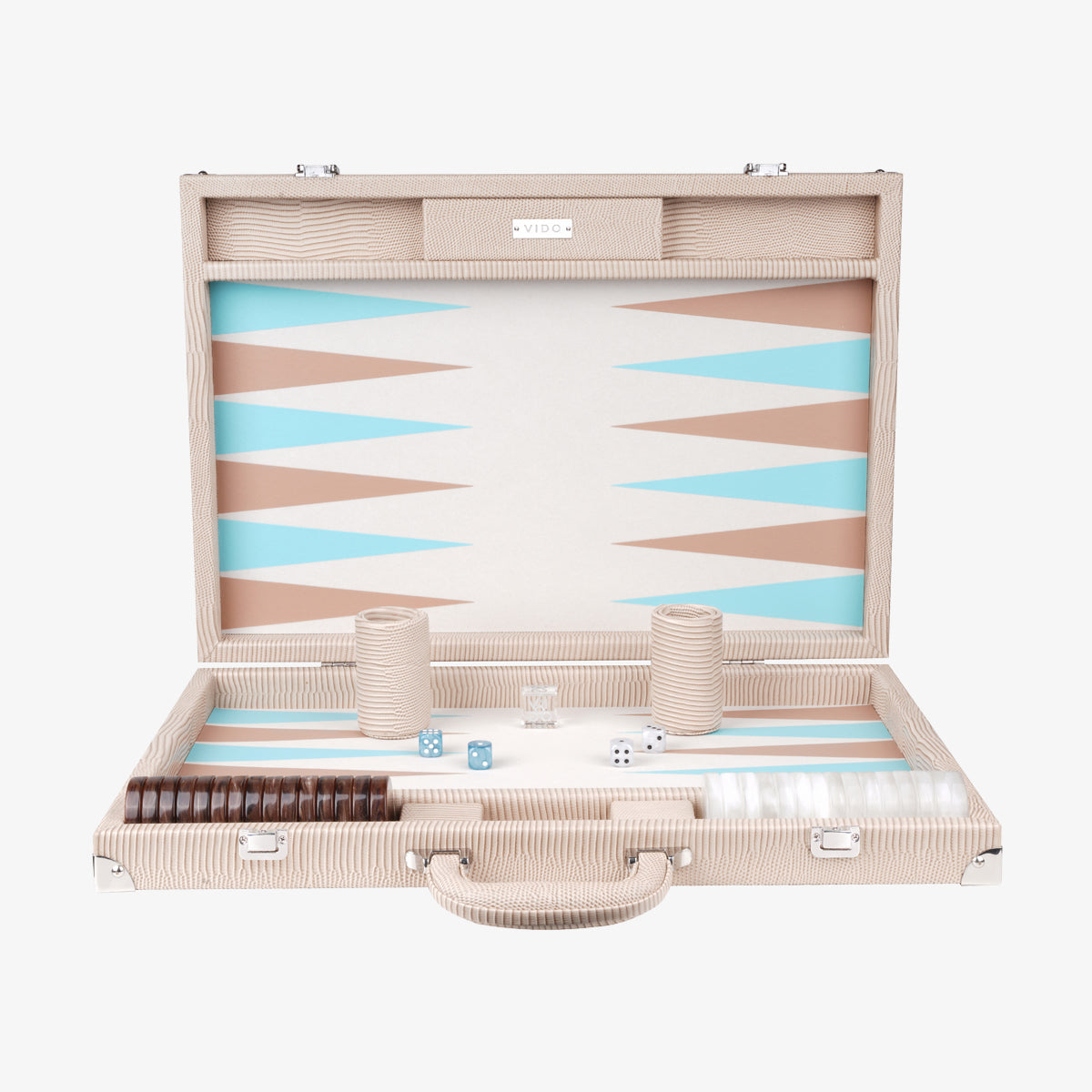 Tournament Backgammon Set Sand Beige Lizard By VIDO VIDO