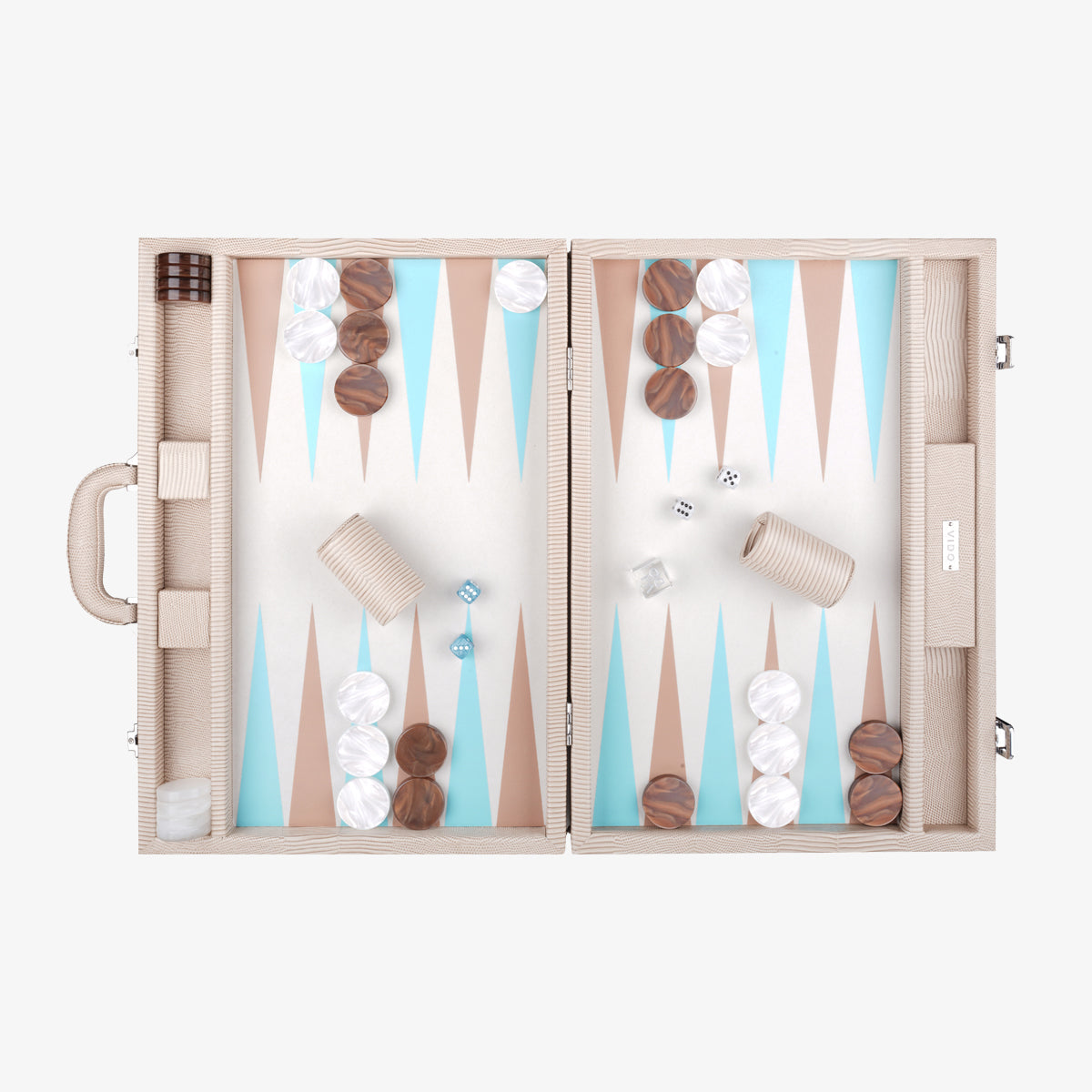 Tournament Backgammon Set Sand Beige Lizard By VIDO VIDO