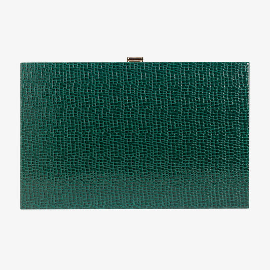 British Green Alligator Wooden Backgammon