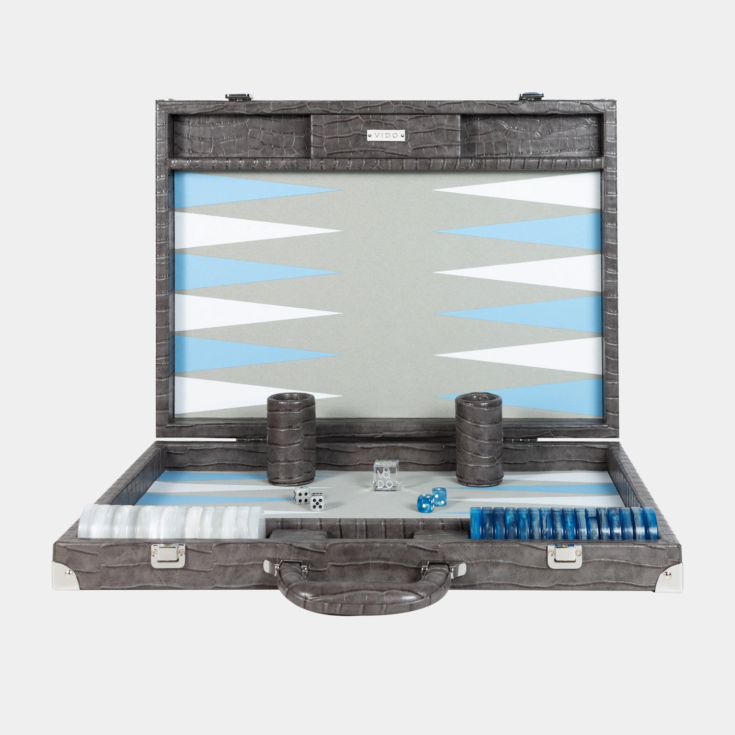 Anthracite Grey Alligator Large Backgammon