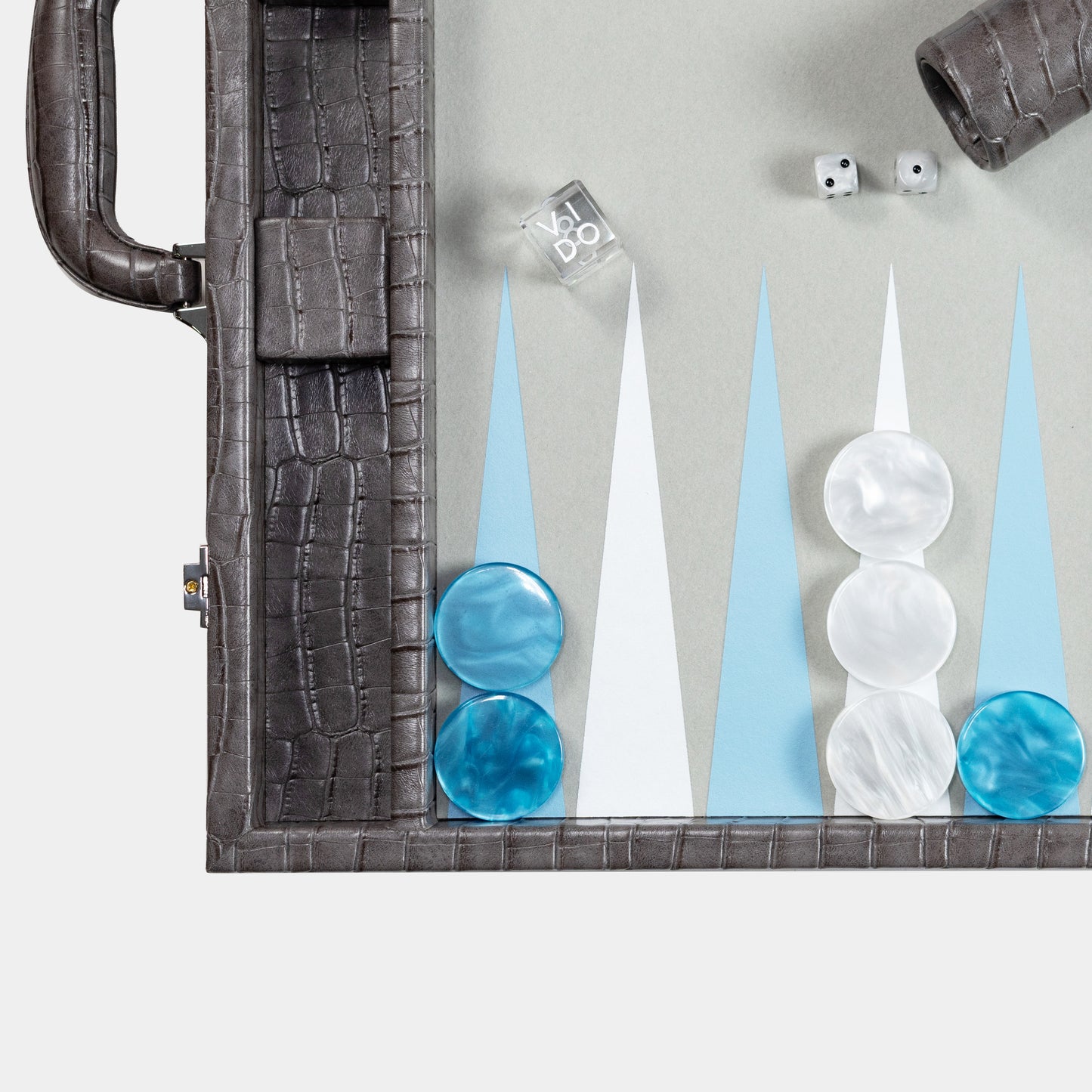 Anthracite Grey Alligator Large Backgammon