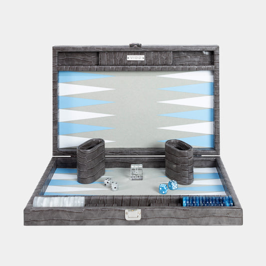 Anthracite Grey Alligator Medium Backgammon