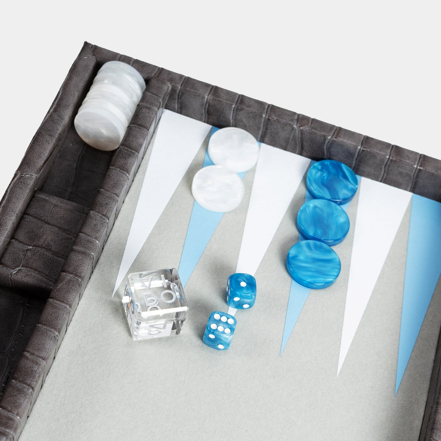 Anthracite Grey Alligator Medium Backgammon