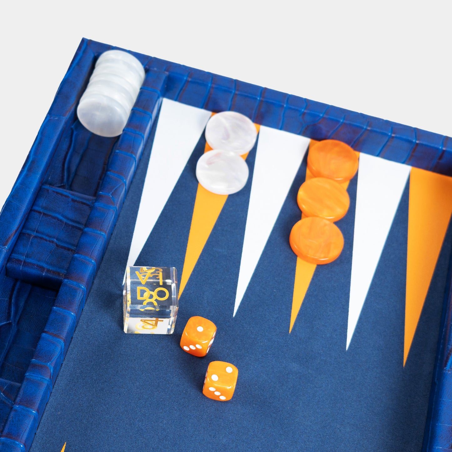 Navy-Blue Alligator Medium Backgammon