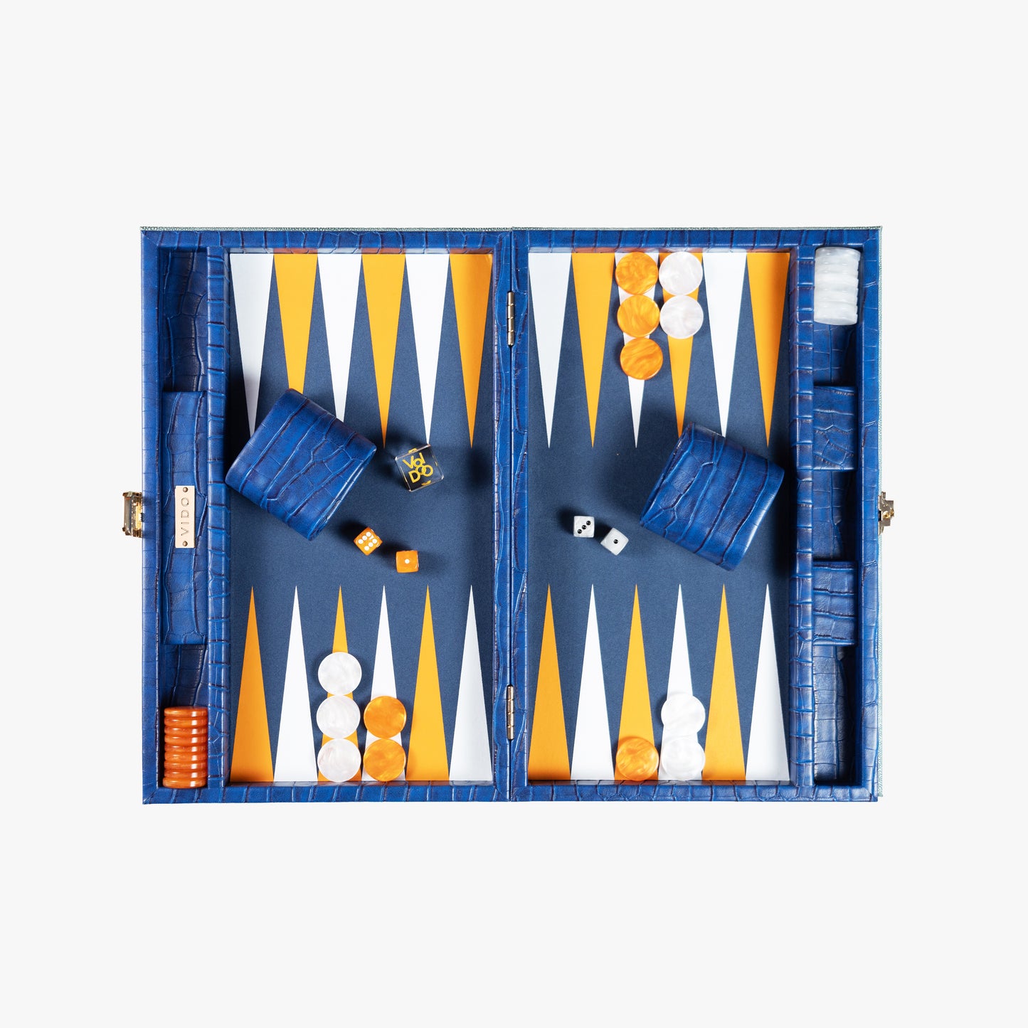 Navy-Blue Alligator Medium Backgammon