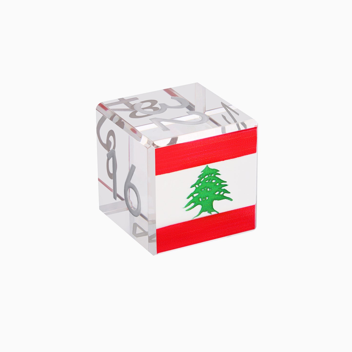 Crystal Doubling Cube - Lebanon Flag