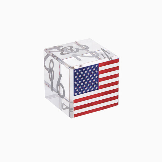 Crystal Doubling Cube - USA Flag