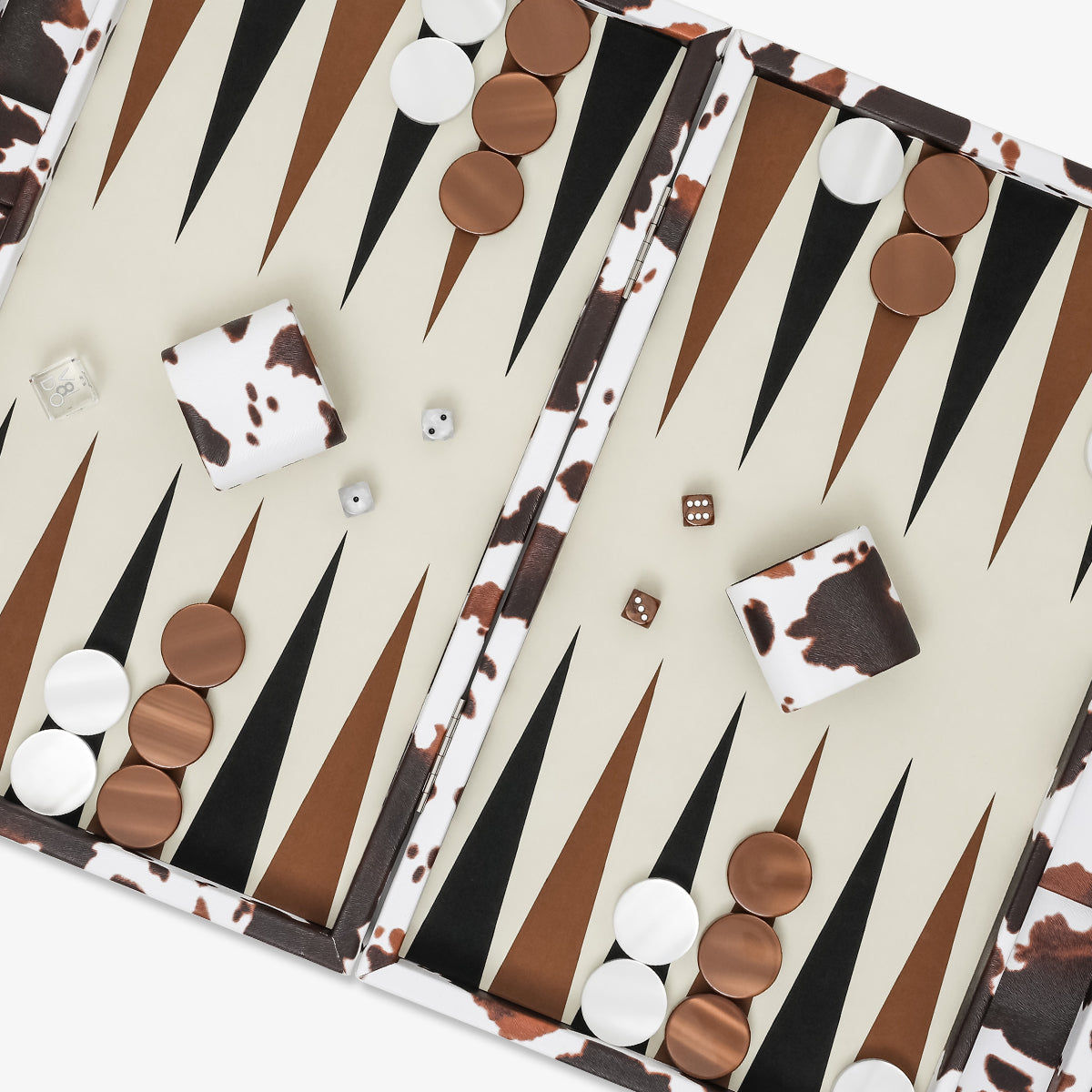 VIDO Large Backgammon Board Set 21-inch Checkers 44 mm Cow Skin Vegan Leather
