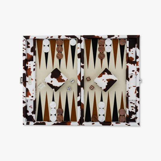 VIDO Medium Backgammon Board Set 15-inch Checkers 29 mm Cow Skin Vegan Leather