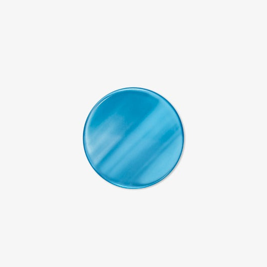 Backgammon Checker Stone Resin Mother-of-Pearl 29 mm Blue