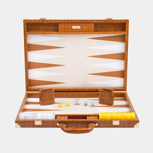 Chestnut Alligator Large Backgammon