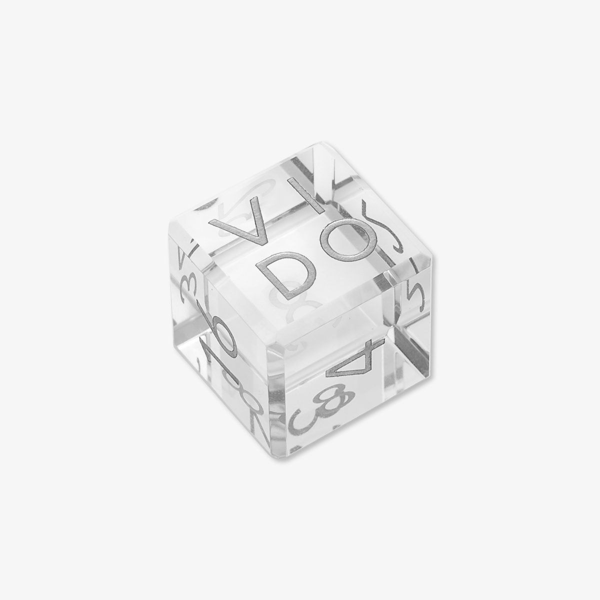 Crystal Doubling Cube Silver vido-backgammon.com