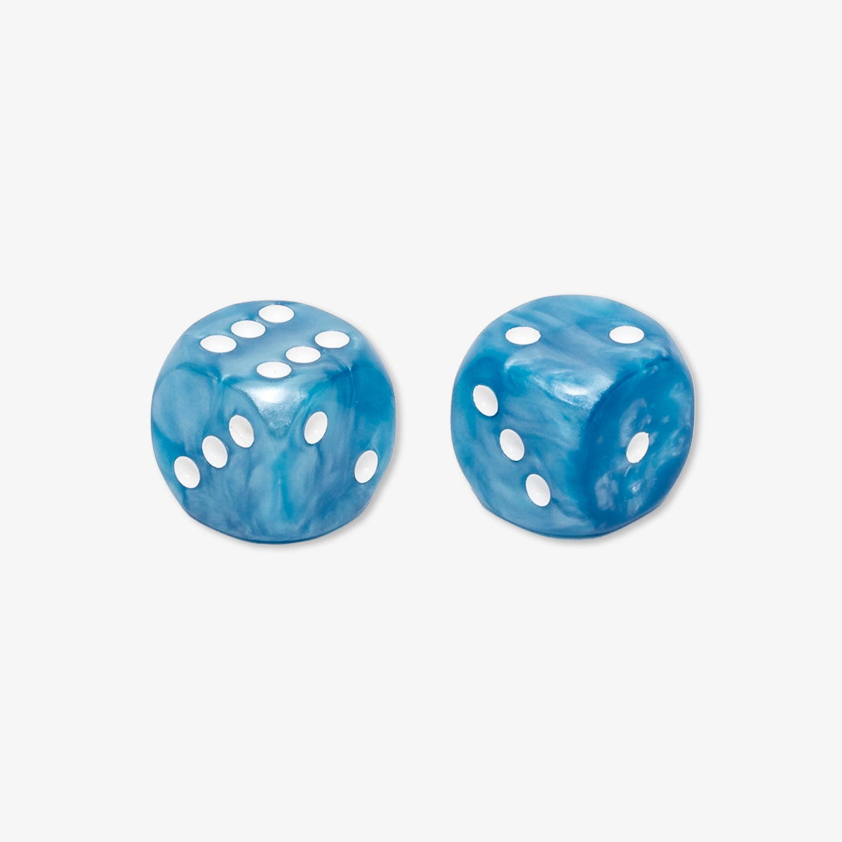 Backgammon Dice Resin Mother-of-Pearl 15 mm Blue