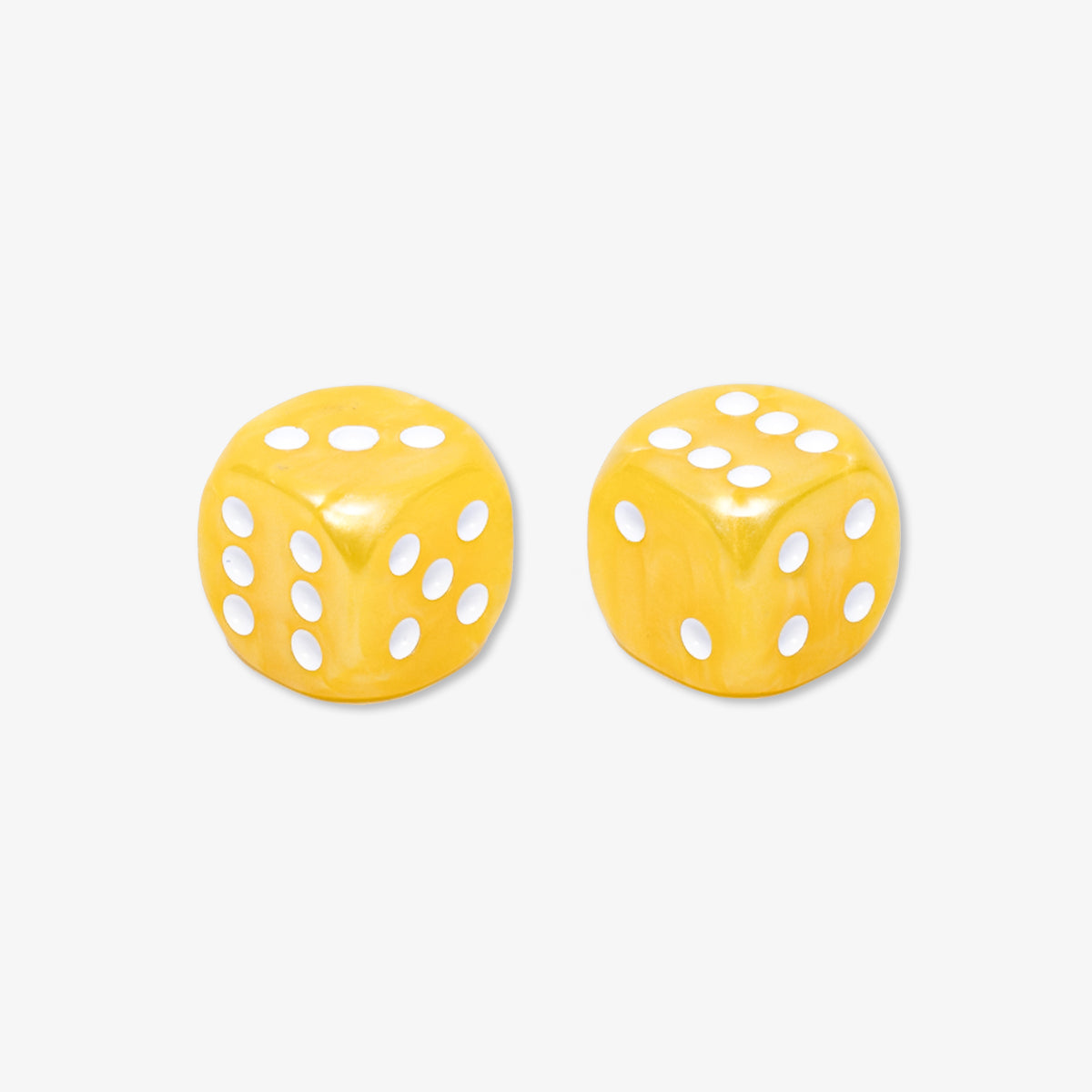 Backgammon Dice Resin Mother-of-Pearl 15 mm Yellow