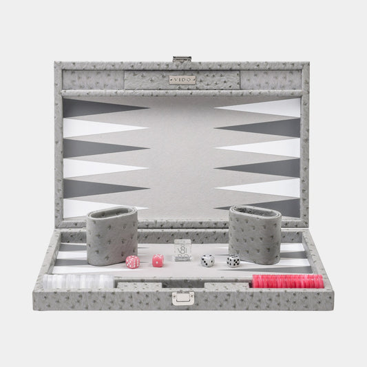 Grey Ostrich Medium Backgammon