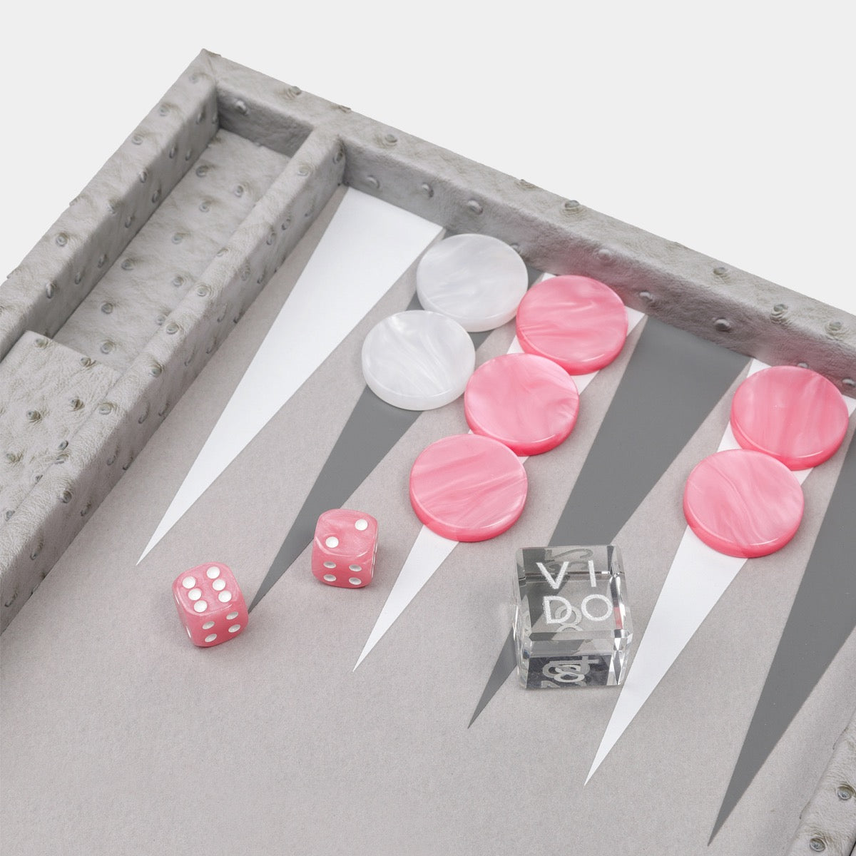 Grey Ostrich Medium Backgammon