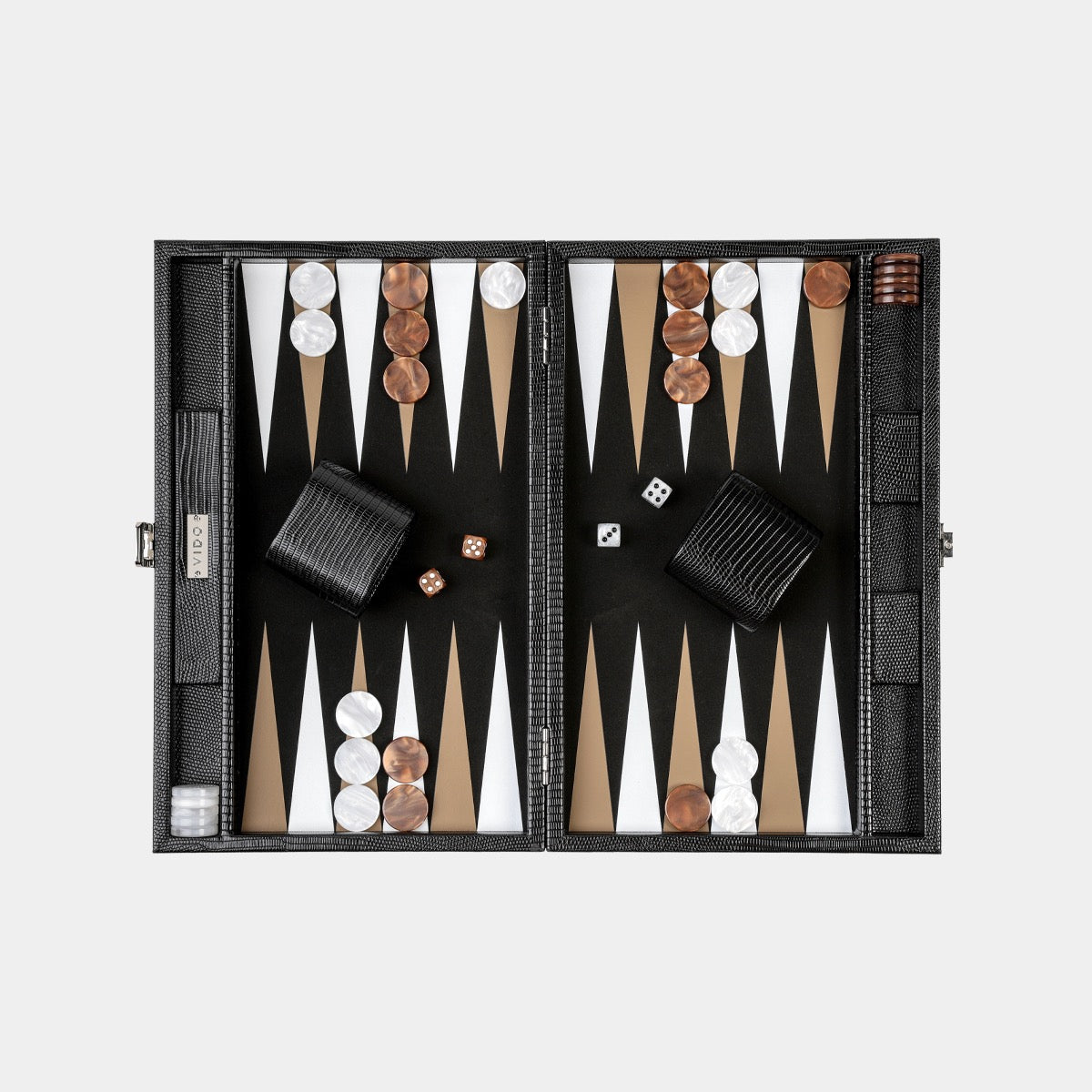 Jet Black Lizard Medium Backgammon