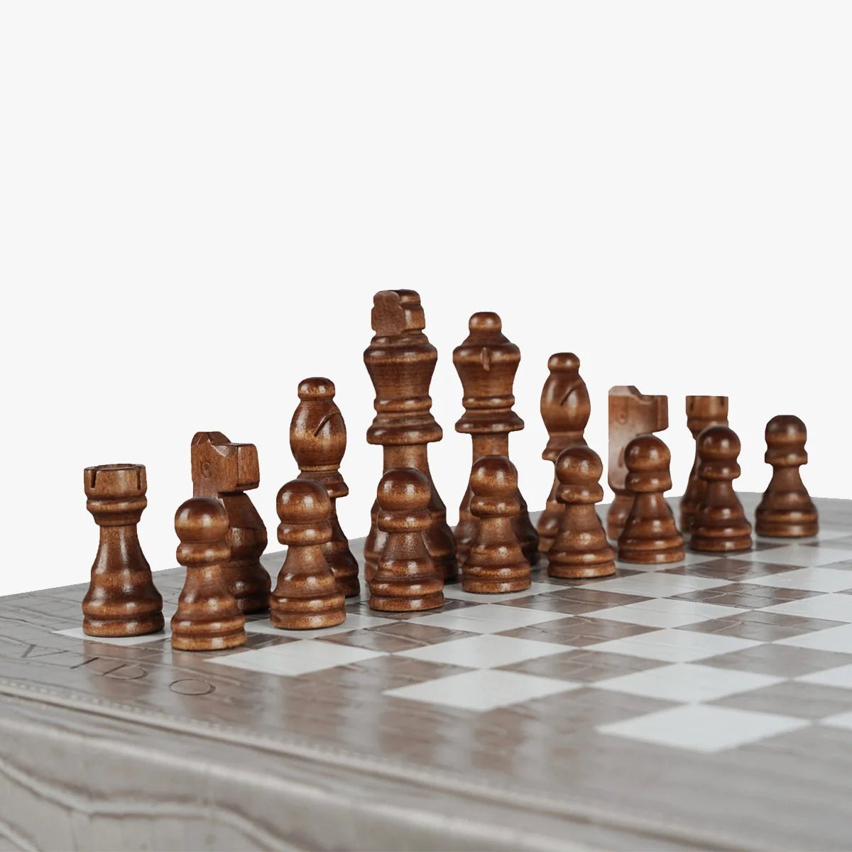 VIDO Luxury Chess Box Grey Alligator Vegan Leather