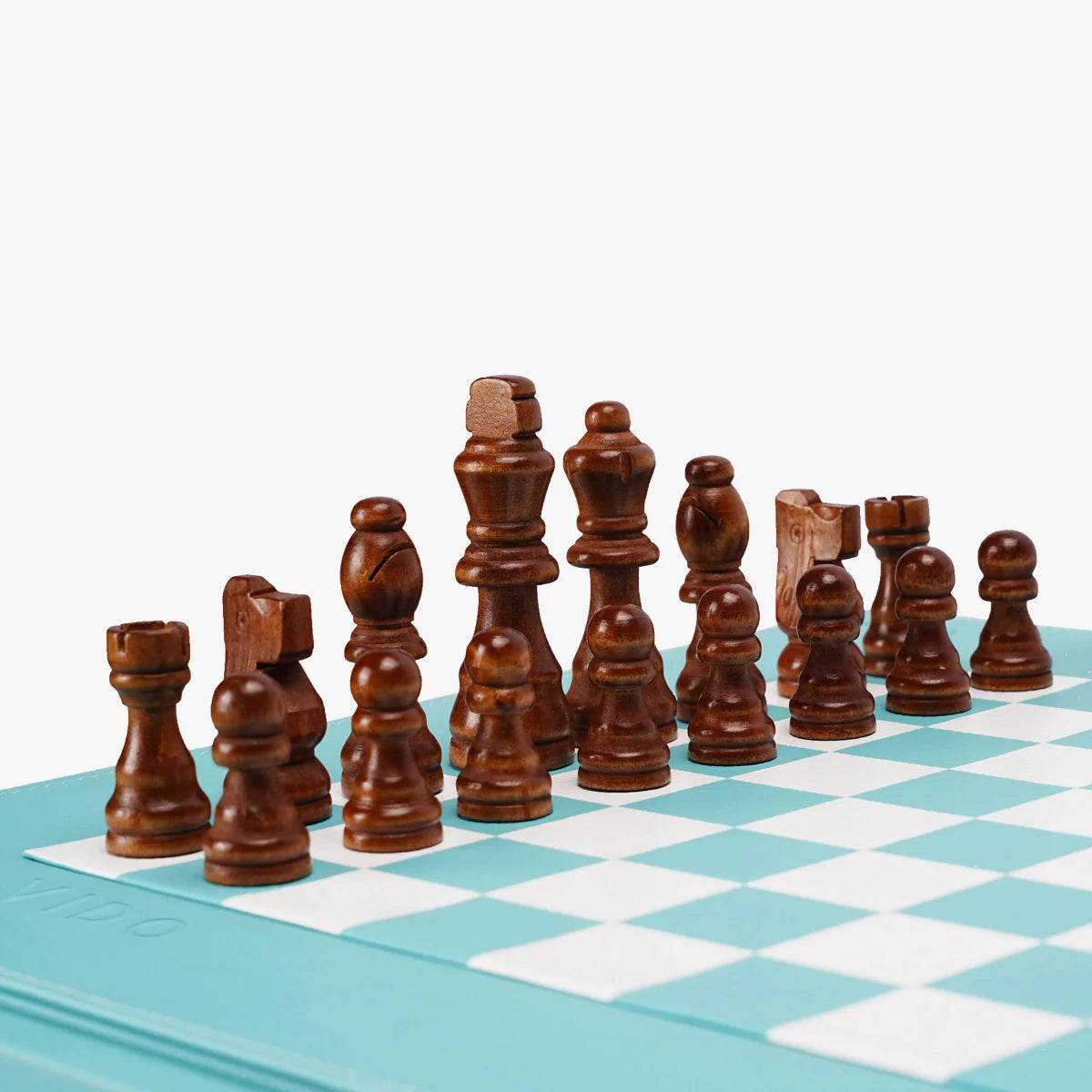 Luxury Chess Box Crafted With Turquoise Vegan Leather - Designed By VIDO