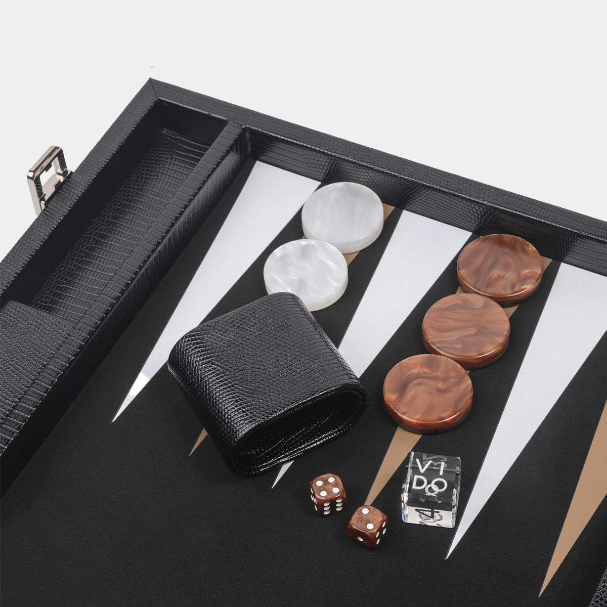 Jet Black Lizard Large Backgammon